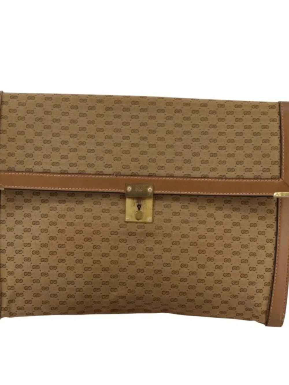 GUCCI Micro GG Canvas Clutch Bag Beige Auth ep6918
